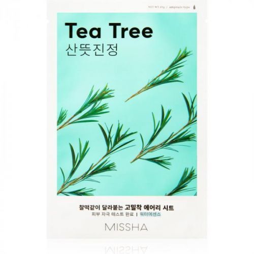 Missha Airy Fit Tea Tree plátýnková maska s čisticím a osvěžujícím úči