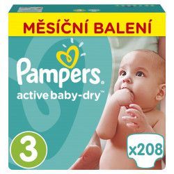 Pampers Active Baby-Dry Dětské pleny vel. 3 Monthly Box 208 ks