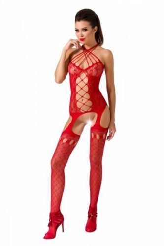 Passion BS056 červený Bodystocking One size červená