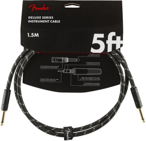 Fender Deluxe Series 18.6' Instrument Cable Black Tweed