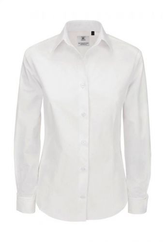 Košile dámská B&C Heritage s dlouhým rukávem - bílá