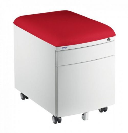 Pojízdný kontejner Mayer 32W8 30 461 — bílý, červený aquaclean