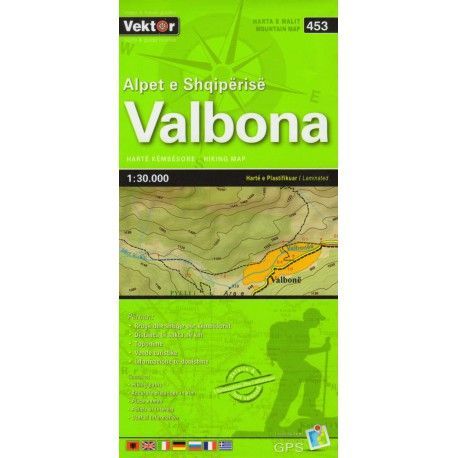 Vektor 453 Albánie Albánské Alpy Valbona 1:30 000 turistická mapa