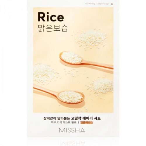 Missha Airy Fit Rice plátýnková maska s čisticím a osvěžujícím účinkem