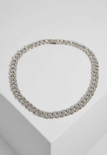 Heavy Necklace With Stones - silver