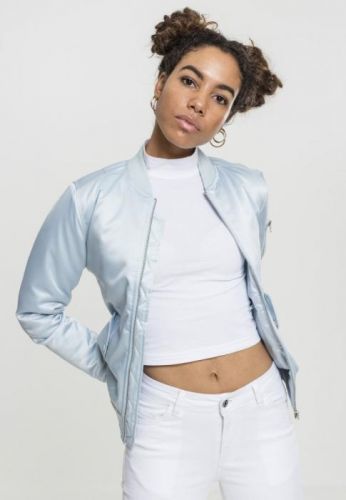 Ladies Satin Bomber Jacket - babyblue L