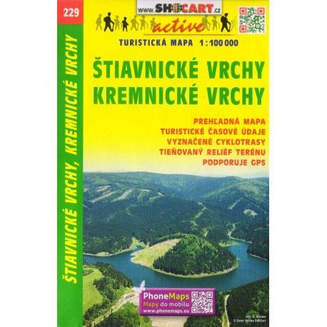 SHOCart 229 Štiavnické vrchy, Kremnické vrchy 1:100 000 turistická mapa