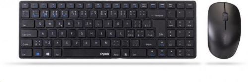 Rapoo klávesnice a myš 9300M Wireless Multi-Mode Slim Mouse and Ultra-Slim Keyboard Black (6940056184627)