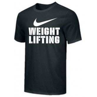 Nike Pánské tričko Weightlifting Big Swoosh - Bílé/černé 561416-010-wl02