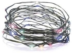 Vánoční osvětlení EMOS 75 LED, 7,5m, řetěz zelený (miniaturní), vícebarevná, časovač, i venkovní použití