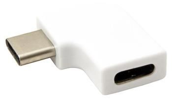 USB redukce USB 3.1 C(M) -> USB C(F), lomená 90°, bílá