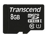 Transcend Micro SDHC karta 8GB Class 10 UHS-I 300x (čtení až 45MB/s)