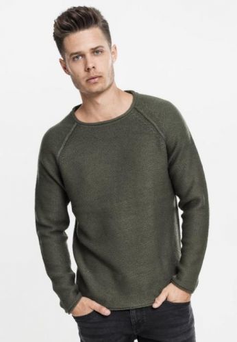 Raglan Wideneck Sweater - olive L
