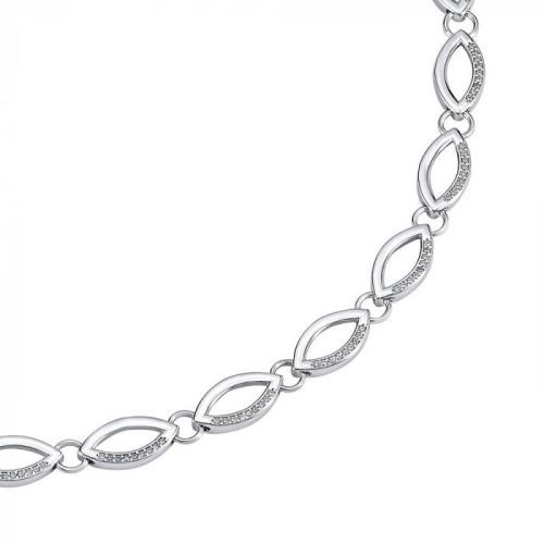 Luxusní stříbrný náhrdelník SAHARA se zirkony - QRN281