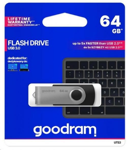 GoodRAM Flash Disk UTS3 64GB USB 3.0 černá (UTS3-0640K0R11)