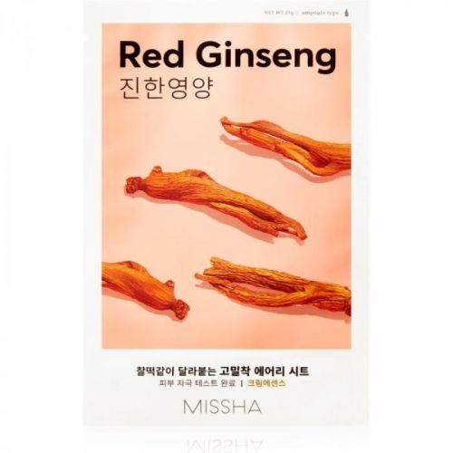 Missha Airy Fit Red Ginseng plátýnková maska s hydratačním a revitaliz