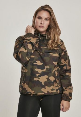 Ladies Camo Pull Over Jacket - woodcamo 3XL