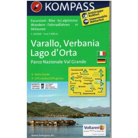 Kompass 97 Varallo, Verbania, Lago d'Orta 1:50 000 turistická mapa