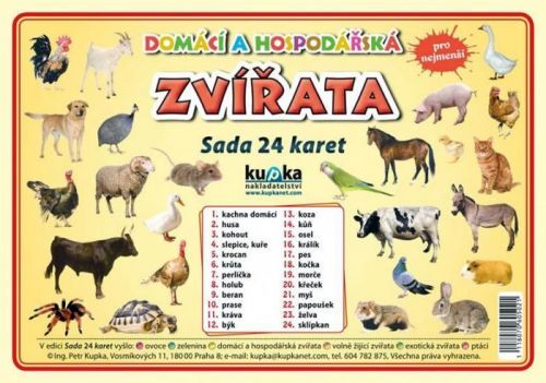 Domácí a hospodářská zvířata - Sada 24 karet
					 - Kupka a kolektiv Petr
