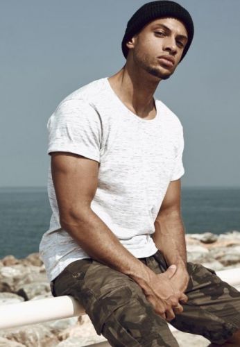 Space Dye Turnup Tee - wht/gry L