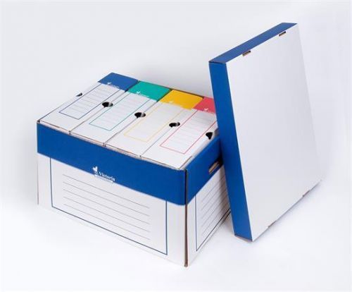 Archivační kontejner, modro-bílý, 320x460x270 mm, VICTORIA