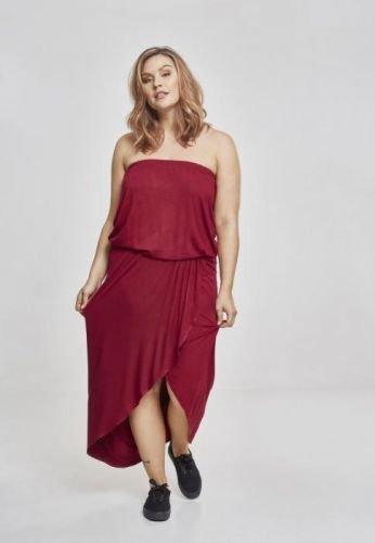 Ladies Viscose Bandeau Dress - burgundy 3XL