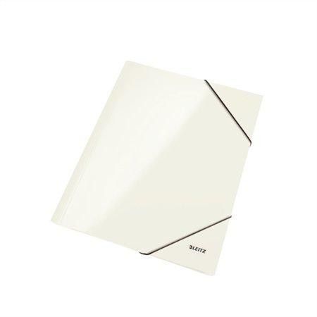 Desky s gumičkou, lesklé, bílé, karton, 12 mm, A4, LEITZ, 39820001