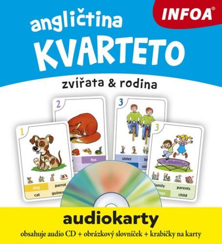 Angličtina KVARTETO - Audiokarty + CD (zvířata a rodina)
					 - neuveden