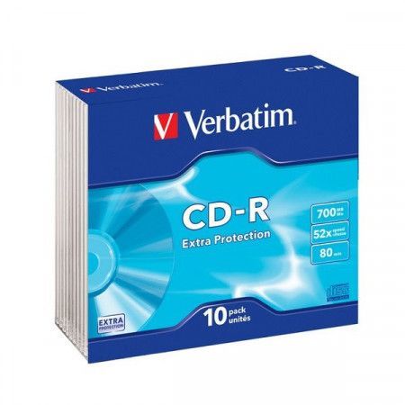 Disk Verbatim CD-R 700MB/80min Extra Protection, 52x, slim, 10ks, 43415