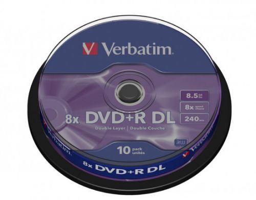 Disk Verbatim DVD+R DualLayer, 8.5GB, 8x, 10cake, 43666