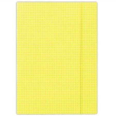 Desky s gumičkou, kostkované, žluté, karton, A4, DONAU, FEP11