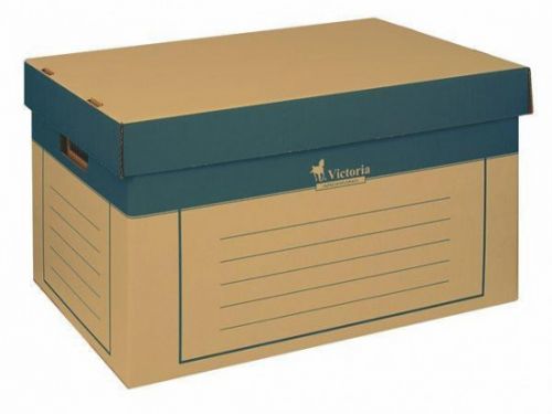 Archivační kontejner, přírodní, karton, 320x460x270 mm, VICTORIA