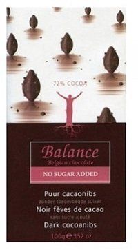 Balance 72% hořká čokoláda s kak.boby b.cukru 100g