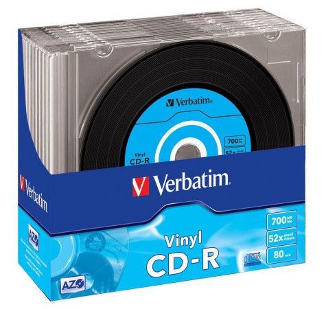 CD-R 700MB, 80min., 52x, Vinyl, DLP Crystal AZO, Verbatim, slim box, 43426