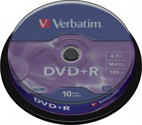 DVD+R 4,7GB 16x 10SP VERBATIM, 43498