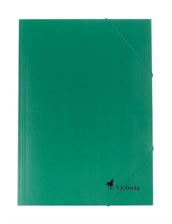 VICTORIA Desky s gumičkou, zelené, karton, A4, VICTORIA 17804,