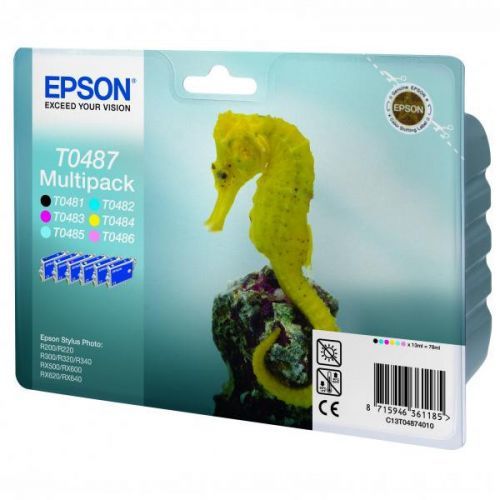 Epson originální ink C13T04874010, CMYK/light C/light M, 6x13ml, Epson Stylus Photo R200, 300, 320, 340, RX500, 600, 640, photo mu