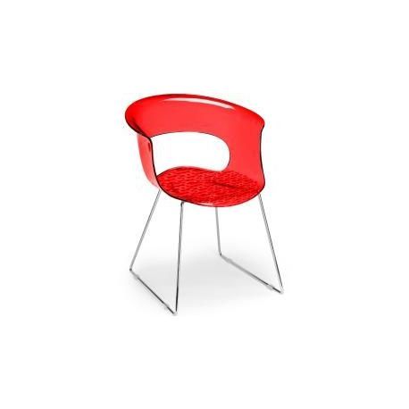 Scab Plastová židle MISS B antishock transparentní červená
