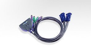 ATEN KVM switch CS-62S PS/2 2PC mini vč. kabeláže 0,9m, CS62S-AT