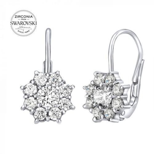SILVEGO stříbrné náušnice s čirými Swarovski Zirkony - SILVEGO31572W