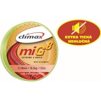 Climax šňůra 135m - miG 8 Braid Oliv,0,12/9,5kg