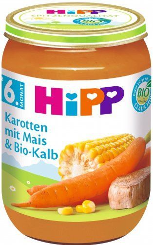 HiPP BABY BIO Mrkev s kukuřicí a BIO telecím 190g