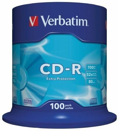 CD-R 700MB, 80min., 52x, DL Extra Protection, Verbatim, 100-cake, 43411