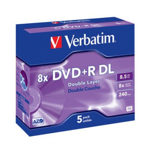 Disk Verbatim DVD+R DualLayer, 8,5GB, 8x, 5ks, 43541