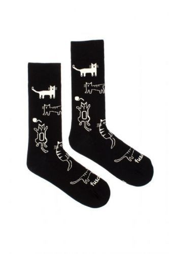 Černo-bílé ponožky Soft Kitty