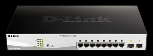 D-Link DGS-1210-10MP L2/L3 Smart+ PoE switch, 8x GbE PoE+, 2x SFP, PoE 130W, fanless, DGS-1210-10MP