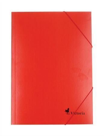 VICTORIA Desky s gumičkou, červené, karton, A4, VICTORIA 18082,