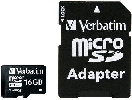 MicroSDHC 16GB CL10 44082 VERBATIM
