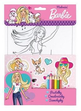 Barbie Omalovánky, pastelky, samolepky