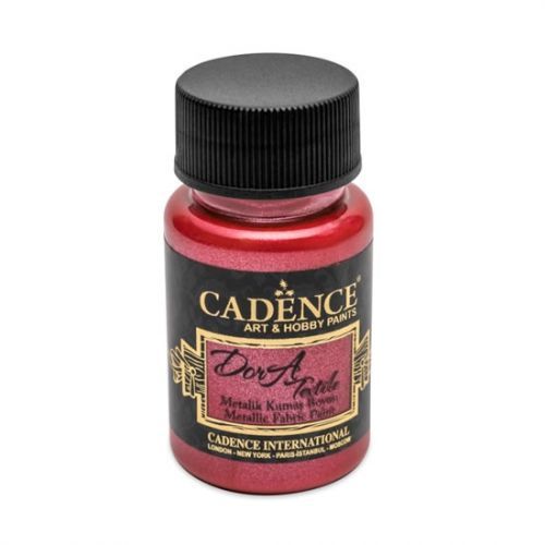 Cadence metalická barva na textil 50 ml - červená